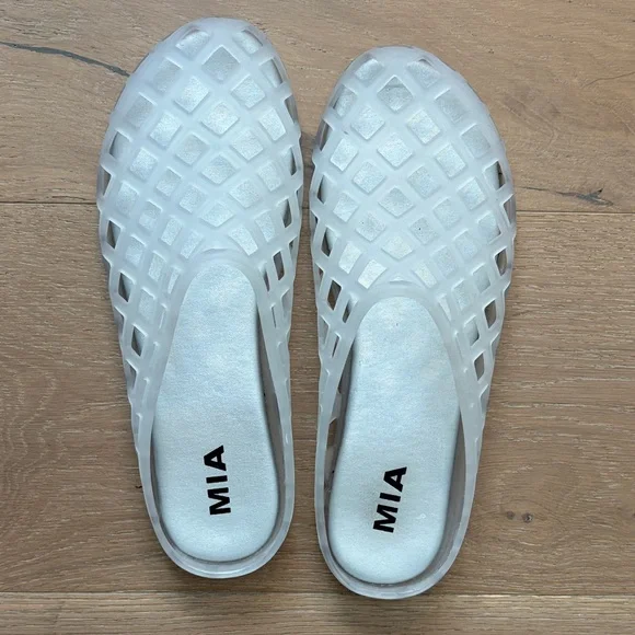 MIA Women's Translucent White Mules - Picture 1 of 5